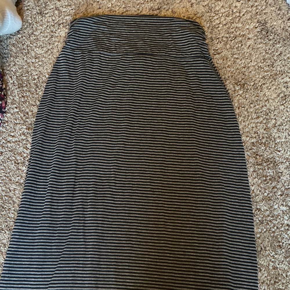 Striped Black and Gray Women's Skirt